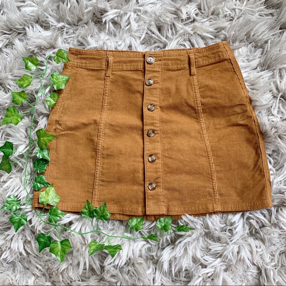 American Eagle Corduroy Button Up Skirt